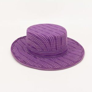 Purple Handwoven Palm Hat